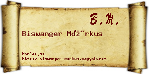 Biswanger Márkus névjegykártya